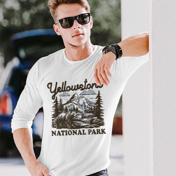 Yellowstone National Park Wyoming Long Sleeve T-Shirt Gifts for Him