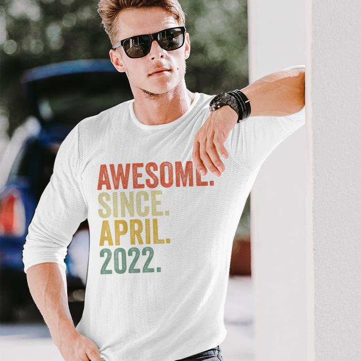 Youth Awesome Since April 2022 Birth Of Birthday 2022 Vintage Long Sleeve T-Shirt Gifts for Him