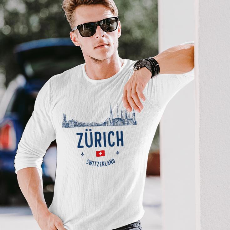 Zürich Schweiz Swiss Travel Langarmshirts Geschenke für Ihn