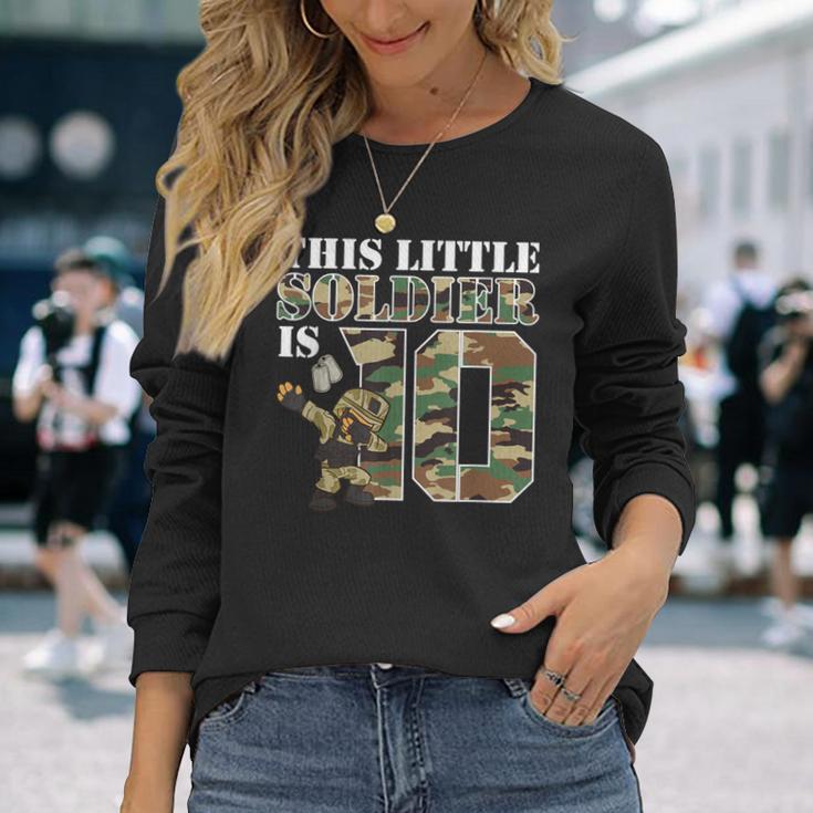 10 Year Old Boy Military Army 10Th Birthday Boy Long Sleeve T-Shirt Gifts for Her