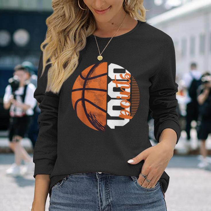 1000 Points Basketball Scorer High School Basketball Player Long Sleeve T-Shirt Gifts for Her