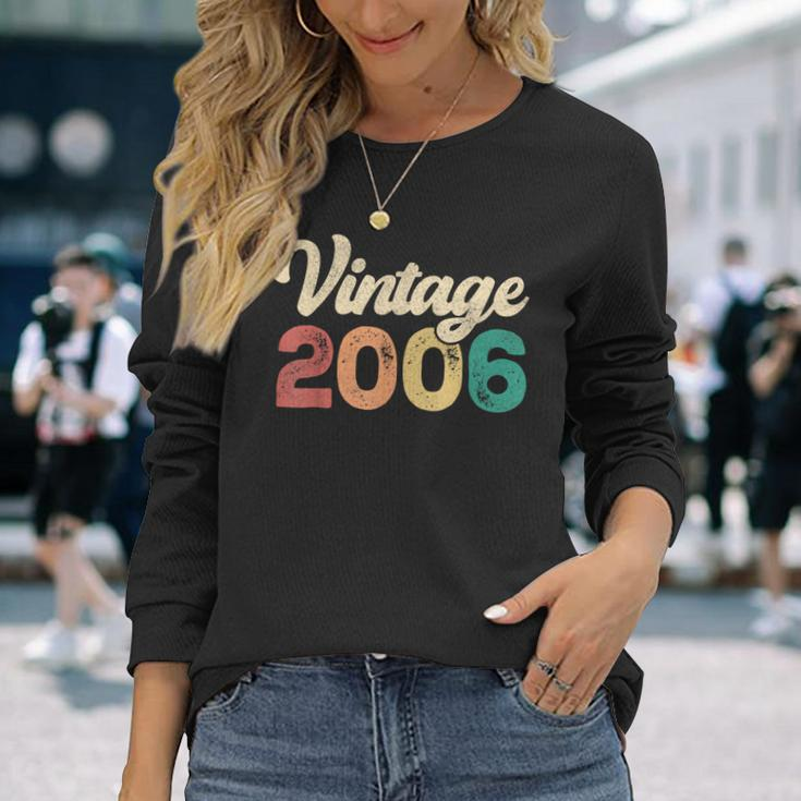 18 Year Old Vintage 2006 Made In 2006 18Th Birthday Long Sleeve T-Shirt Gifts for Her