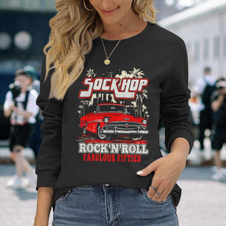 1950S Sock Hop Dance Vintage 50S Costume Rockabilly Party Long Sleeve T-Shirt Gifts for Her