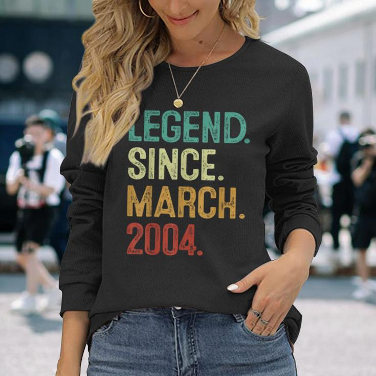 20 Years Old Legend Since March 2004 20Th Birthday Long Sleeve T-Shirt Gifts for Her