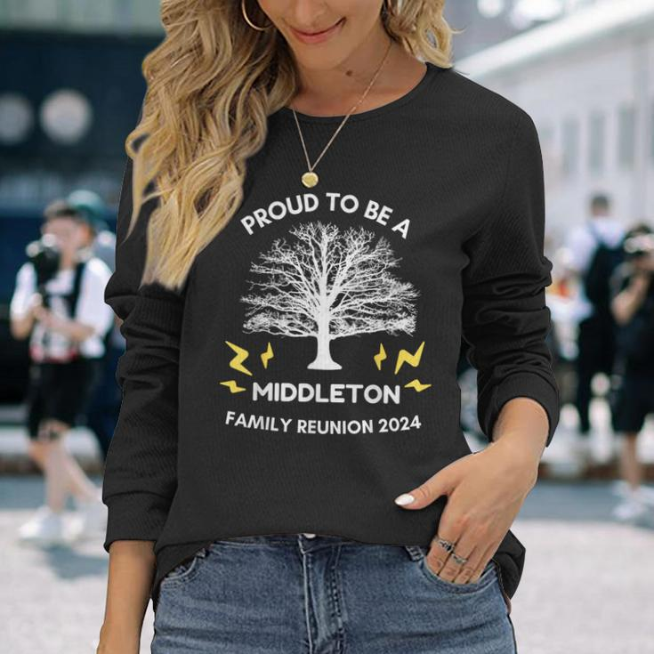 2024 Middleton Family Reunion Party Matching Family Tree Long Sleeve T-Shirt Gifts for Her