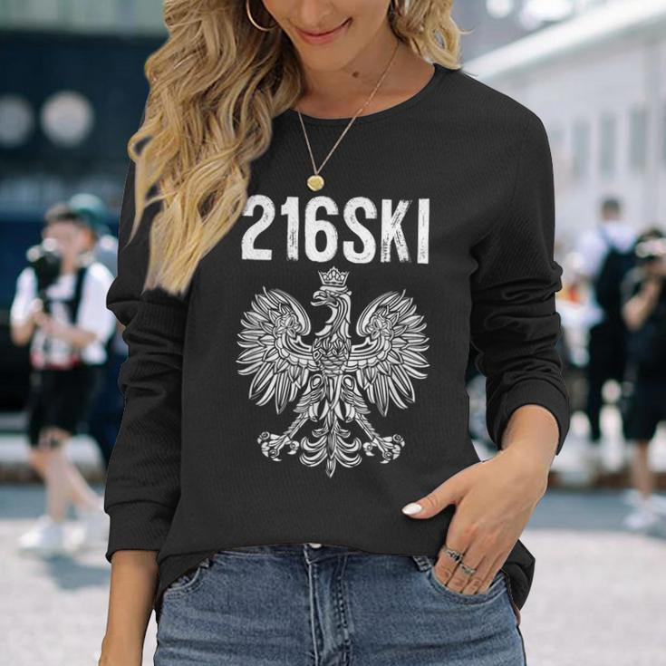 216Ski Cleveland Ohio Polish Pride Long Sleeve T-Shirt Gifts for Her