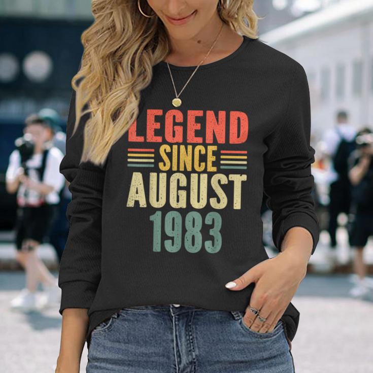 40Th Birthday Legend Since August 1983 40 Years Old Vintage Long Sleeve T-Shirt Gifts for Her