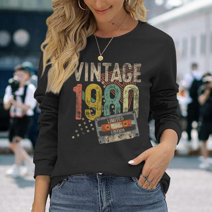 44 Year Old Vintage 1980 Decoration 44Th Birthday Long Sleeve T-Shirt Gifts for Her