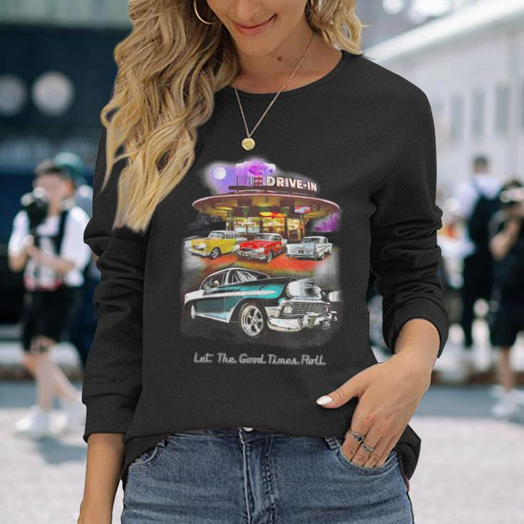 55 57 50 90S Chevys Bel Air Trifive Retro Classic Car Long Sleeve T-Shirt Gifts for Her