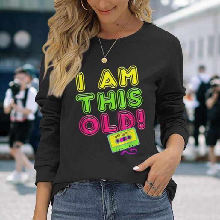 80S Birthday Party Retro Cassette Tape Dj 40 50 60 Years Old Long Sleeve T-Shirt Gifts for Her