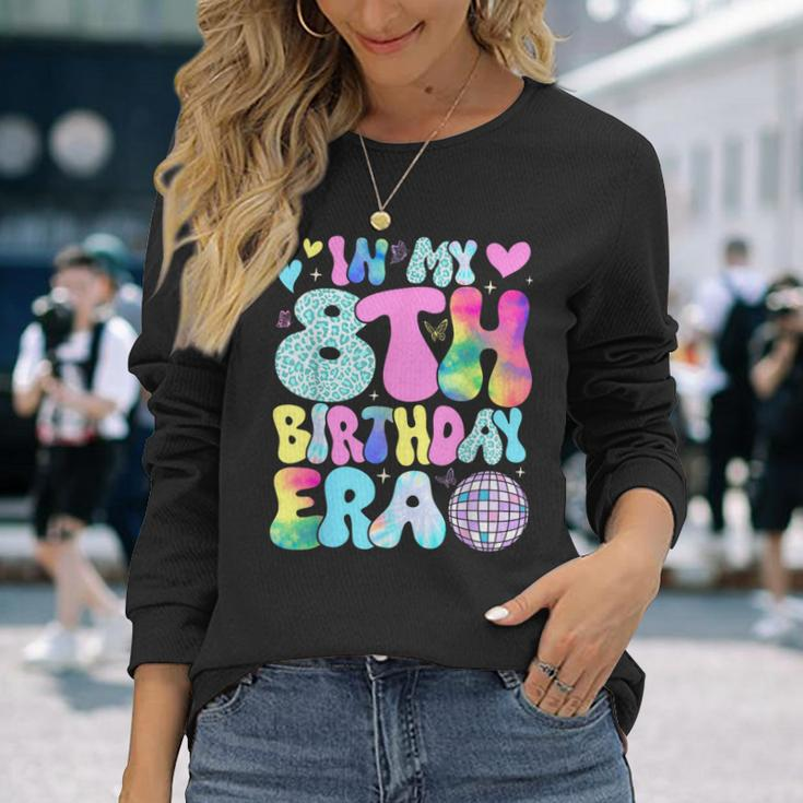 In My 8Th Birthday Era 8 Years Old Girls 8Th Birthday Groovy Long Sleeve T-Shirt Gifts for Her