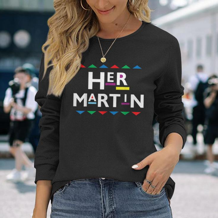 90S Sitcom Nostalgia Her Martin Couples Matching Outfit Long Sleeve T-Shirt Gifts for Her