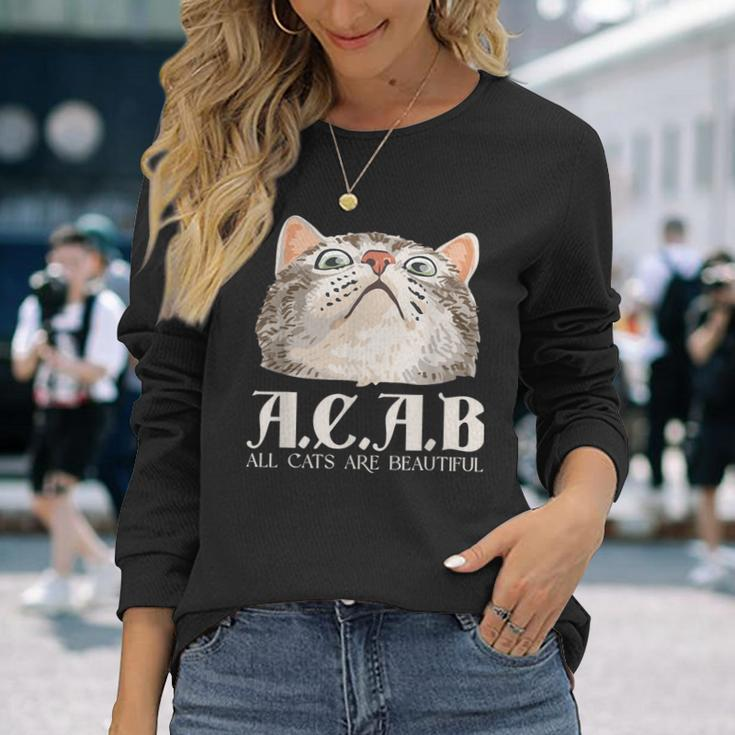 ACAB All Cats Are Beautiful Pets Animals Kitten Cats Langarmshirts Geschenke für Sie