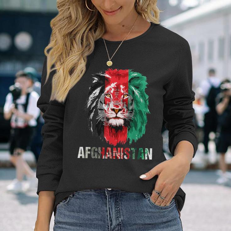 Afghanistan Flag Lion Free Afghanistan Langarmshirts Geschenke für Sie