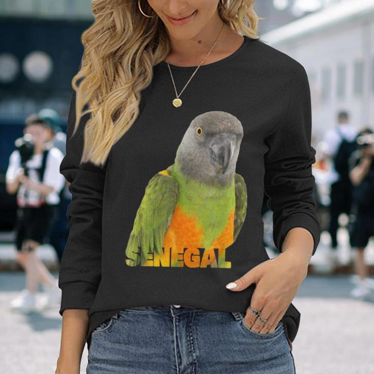 African Senegal Parrot Image & Word Long Sleeve T-Shirt Gifts for Her