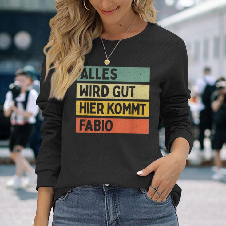 Alles Wird Gut Hier Kommt Fabio Retrointage Saying Langarmshirts Geschenke für Sie