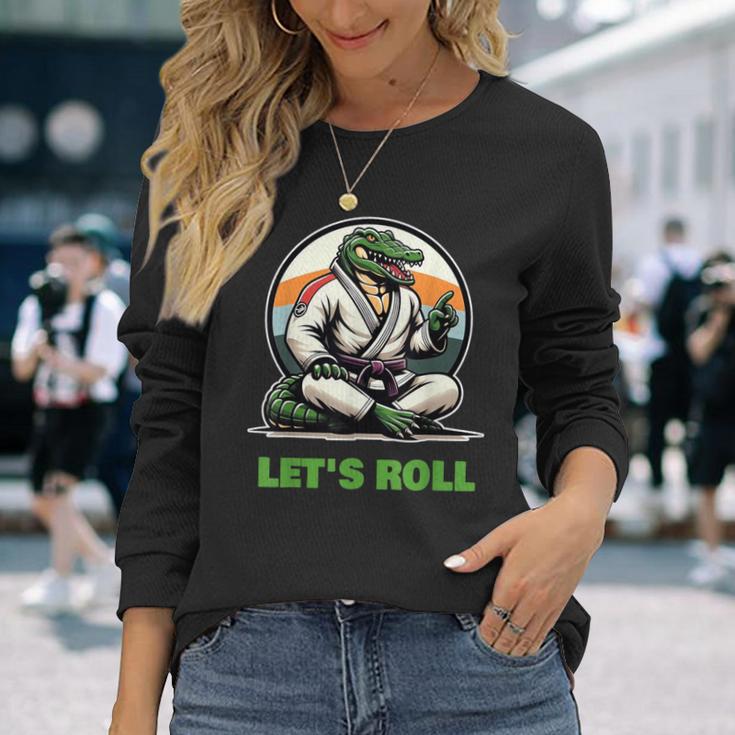 Alligator Bjj Gi Brazilian Jiu Jitsu Kampfkunst Let's Roll Langarmshirts Geschenke für Sie