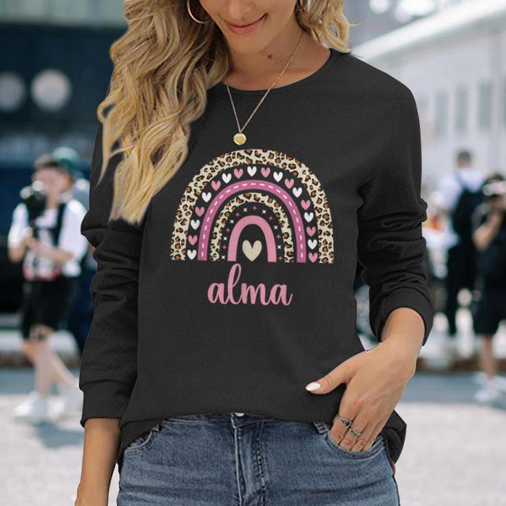 Alma Regenbogenorname Name Geburtstag Alma Langarmshirts Geschenke für Sie