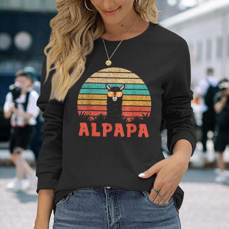 Alpapa Alpaka Lama Fan Liebhaber Dad Frischgebackenerater Langarmshirts Geschenke für Sie