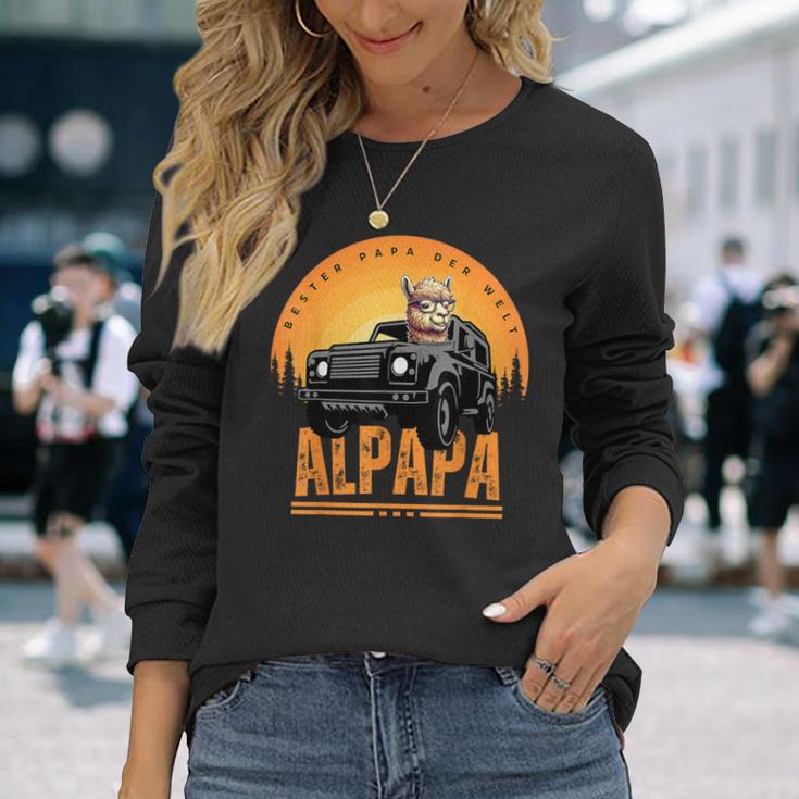 Alpapa Alpakaatertag Bester Papa Del Welt Alpakaatertag Langarmshirts Geschenke für Sie