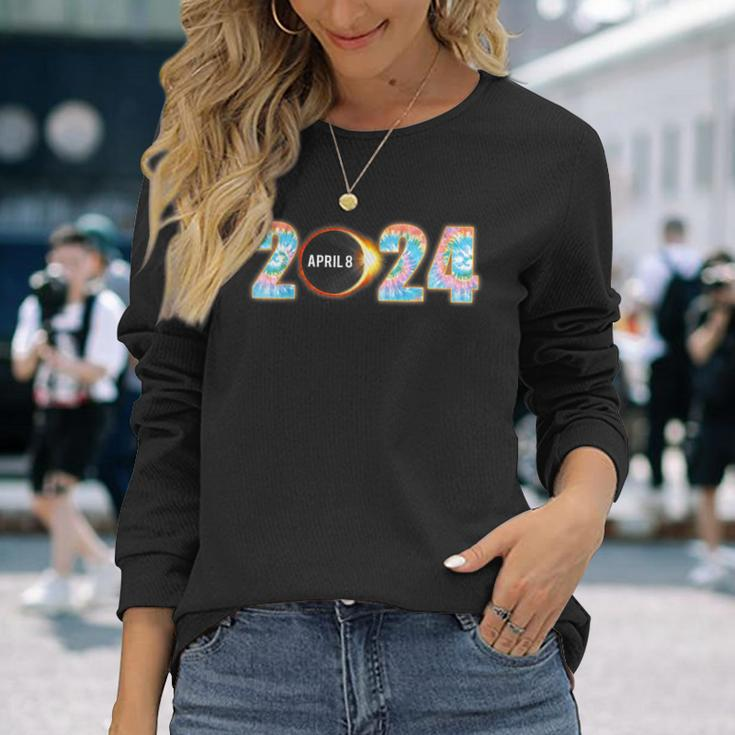 America Spring Eclipse 2024 Total Solar Eclipse April 8 2024 Long Sleeve T-Shirt Gifts for Her