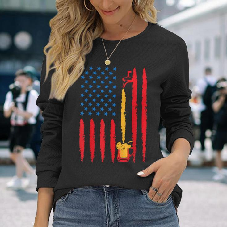 All American Beer Stars Stripes And Beer For Friends Long Sleeve T-Shirt Gifts for Her
