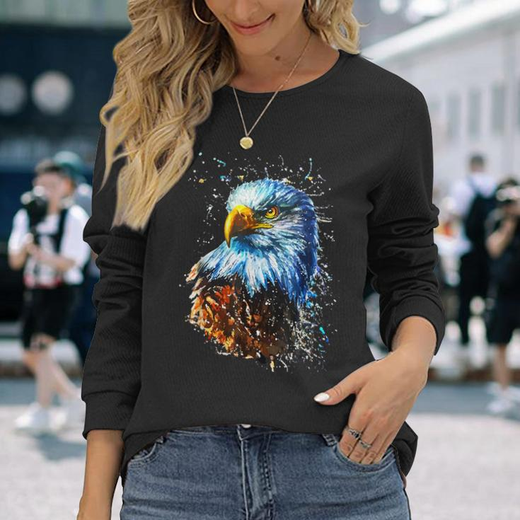 Amerikanischer Adler Handgemalter Adler Langarmshirts Geschenke für Sie