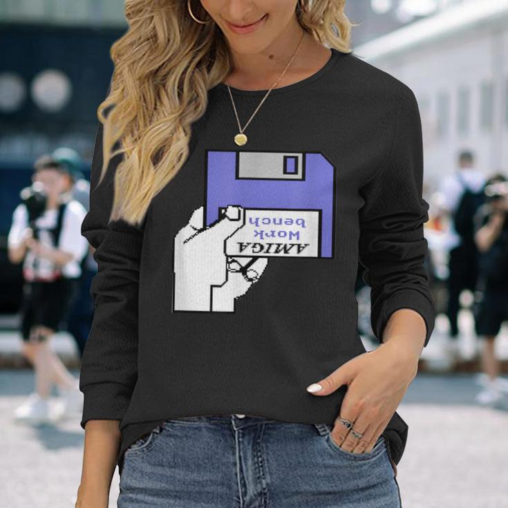 Amiga Workbench Diskette Insert Retro Computer Langarmshirts Geschenke für Sie