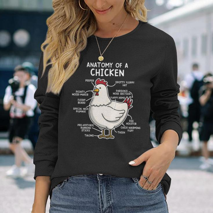 Anatomy Of A Chicken Country Farm Women Girl Long Sleeve T-Shirt Gifts for Her