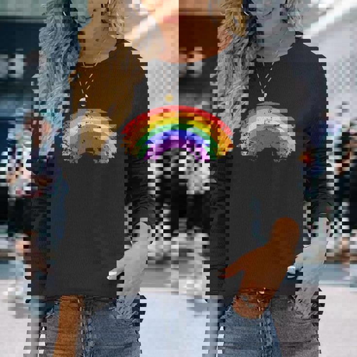 Arco Iris Lgbt Bandera Lesbianas Gay Pride Bandera Camiseta de manga larga Regalos para ella