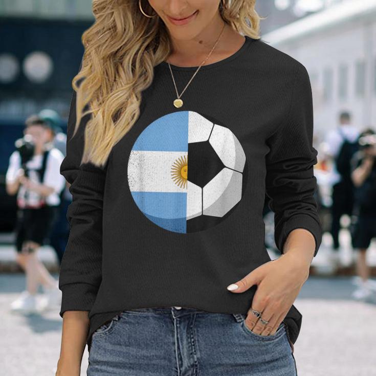 Argentinien Flagge Fußball Kinder Fußball Papa Sport Langarmshirts Geschenke für Sie