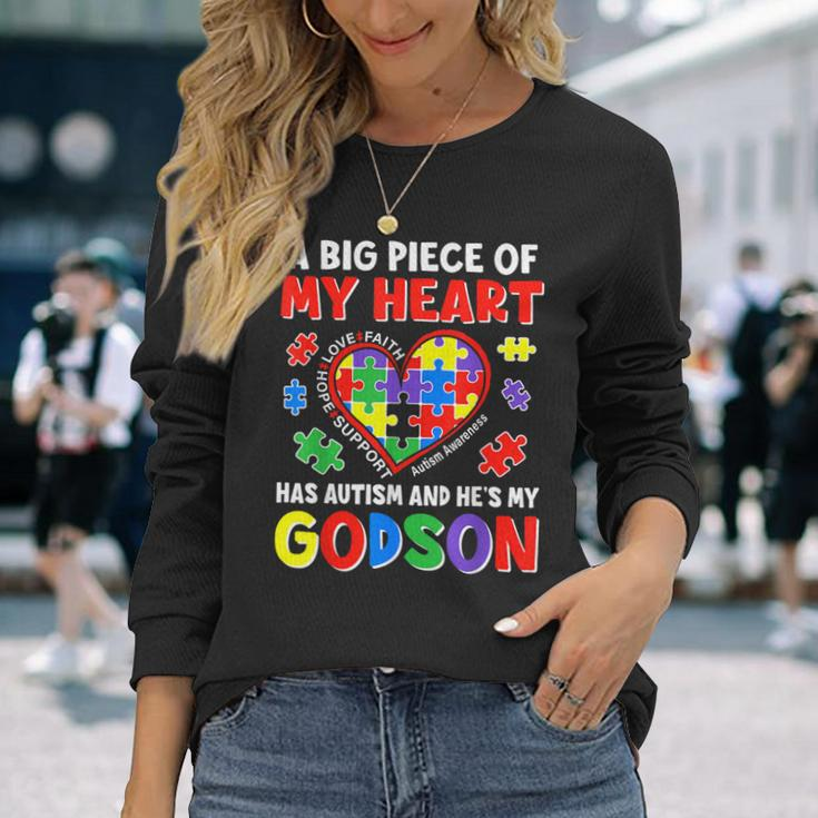 Autism Godparents Autism Awareness Godson Support Long Sleeve T-Shirt Gifts for Her