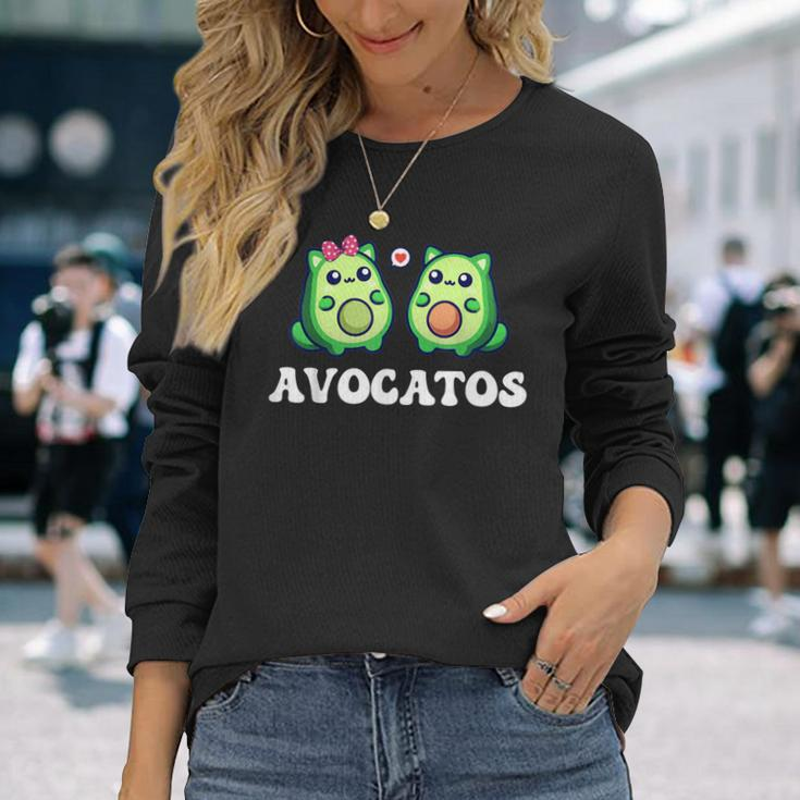 Avogato Avocado Paar Katze Kätzchenegan Avocatos Langarmshirts Geschenke für Sie