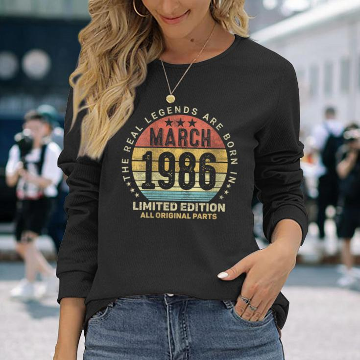 Awesome March 1986 Vintage 38Th Birthday Made In 1986 Long Sleeve T-Shirt Gifts for Her