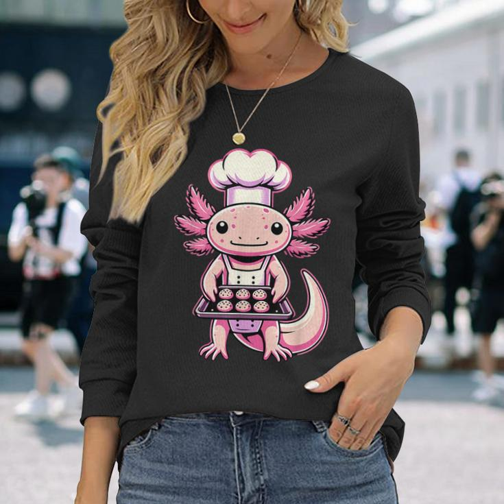 Axolotl Baking Cookies Chocolate Lover Cookie Baker Long Sleeve T-Shirt Gifts for Her