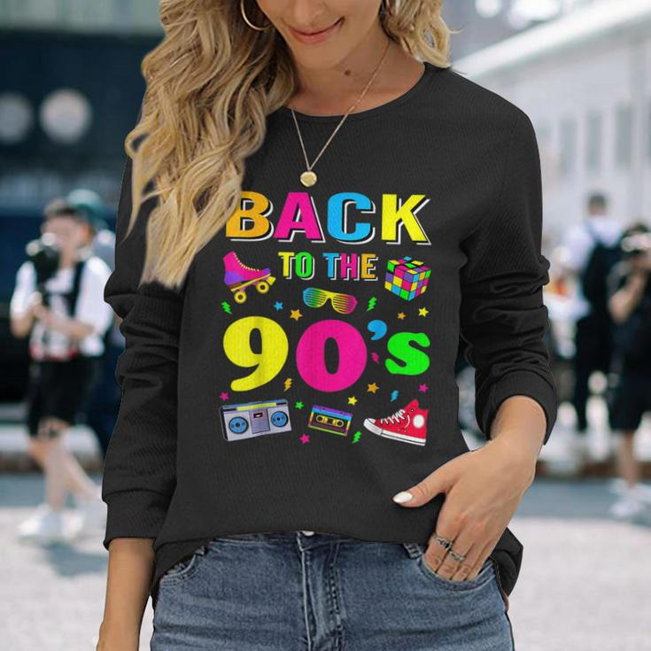 Back To 90'S 1990S Vintage Retro Nineties Costume Party Long Sleeve T-Shirt Gifts for Her