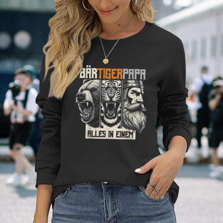 Bärtigerpapa Bartollbart Bär Tigerater Bärtigermann Papa Langarmshirts Geschenke für Sie