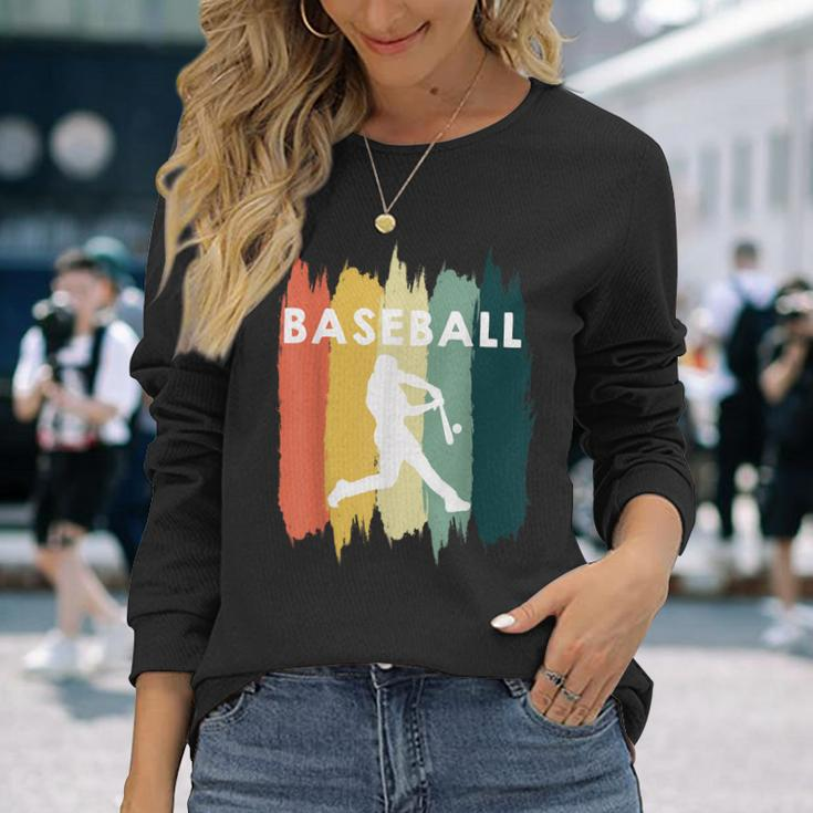Baseball Sport Retro Baseball Langarmshirts Geschenke für Sie