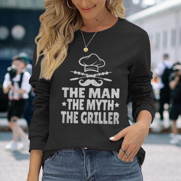 Bbq Der Mann Der Mythos Der Griller Lustiger Papaatertag Langarmshirts Geschenke für Sie