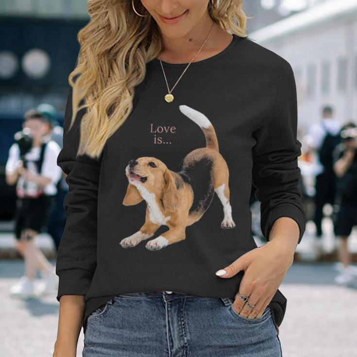 Beagle Beagles Love Is Dog Mom Dad Puppy Pet Cute Long Sleeve T-Shirt Gifts for Her