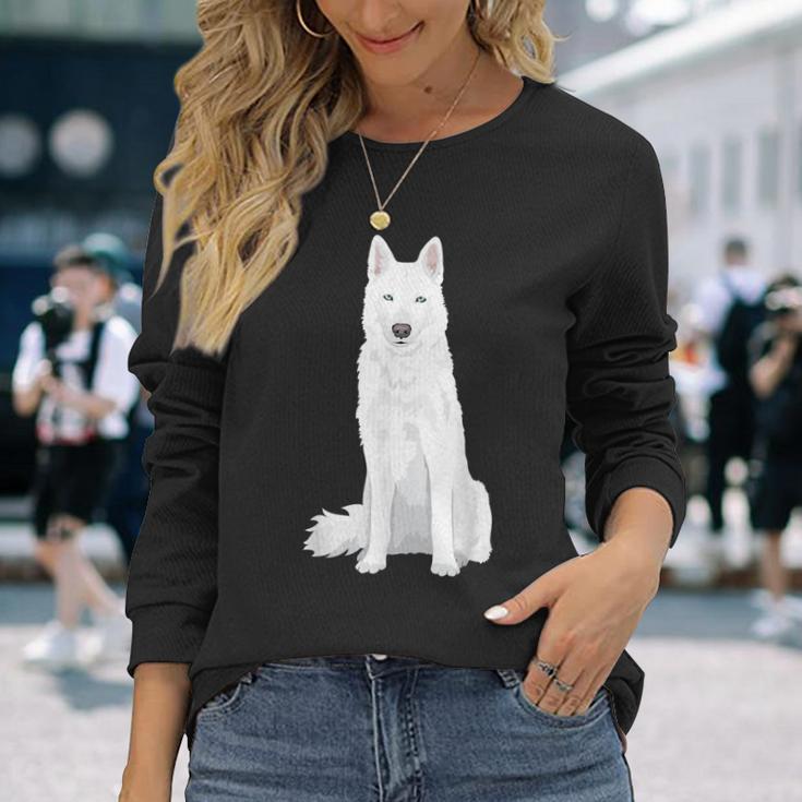 Beautiful White Siberian Husky Sweet White Snow Dog Long Sleeve T-Shirt Gifts for Her