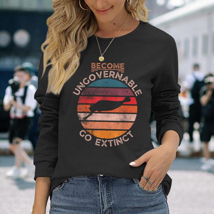 Become Ungovernable Go Extinct Opabinia Prehistoric Fish Long Sleeve T-Shirt Gifts for Her