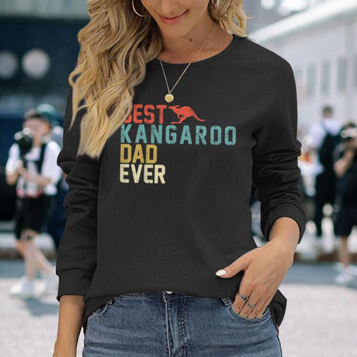 Best Kangaroo Dad Ever Retro Vintage Long Sleeve T-Shirt Gifts for Her