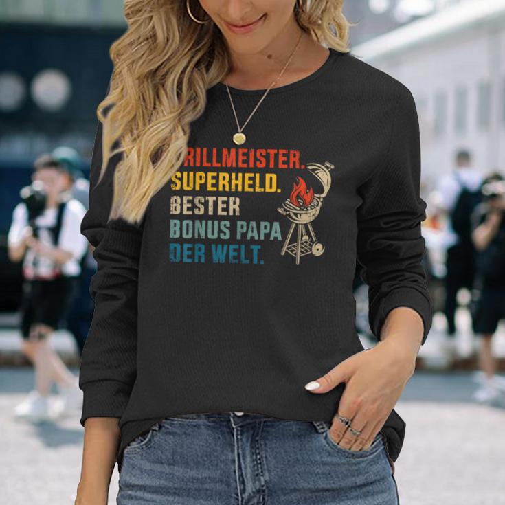 Bester Bonus Papa Superheld Grillmeister Zumatertag Langarmshirts Geschenke für Sie