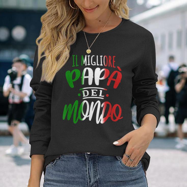 Bester Papa Der Welt Italian Italian Slogan Langarmshirts Geschenke für Sie