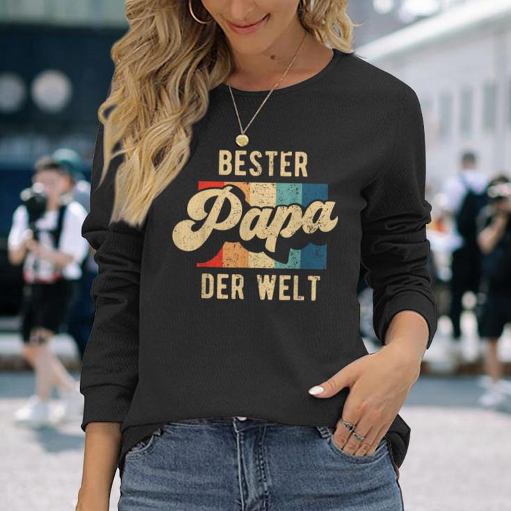 Bester Papa Der Welt Retrointage Saying Father's Day Langarmshirts Geschenke für Sie