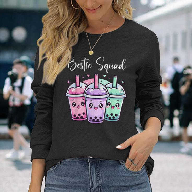 Bestie Squad Twin Day For Girls Bff Boba Tea Best Friend Long Sleeve T-Shirt Gifts for Her