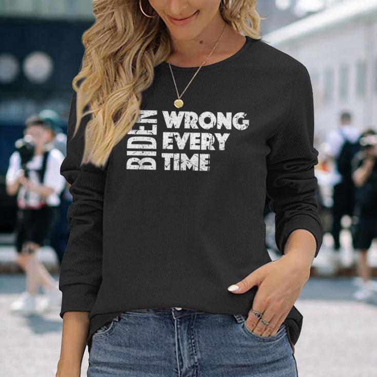 Biden Wrong Every Time Trump Supporter Afghanistan Long Sleeve T-Shirt Gifts for Her