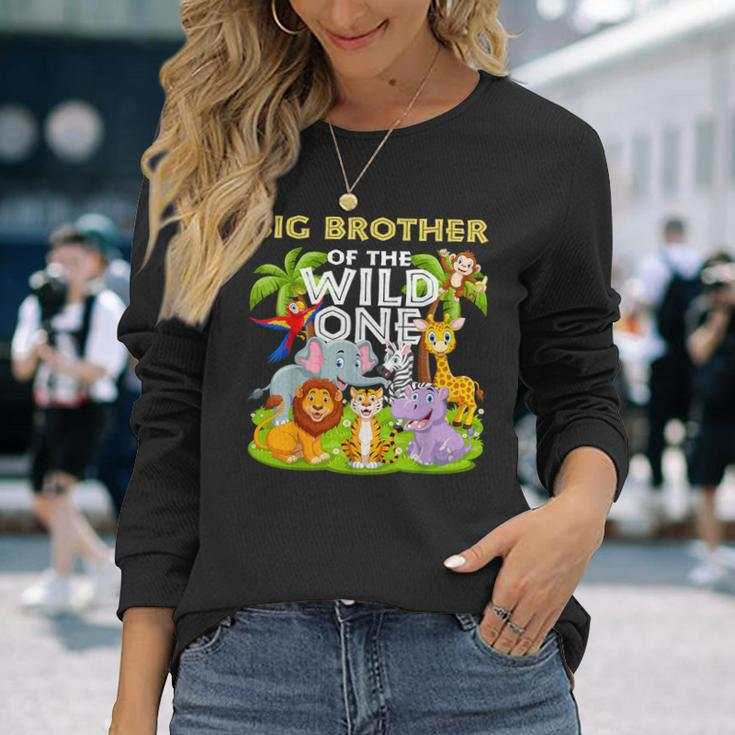 Big Brother Of The Wild One Birthday Animal Safari Jungle Long Sleeve T-Shirt Gifts for Her