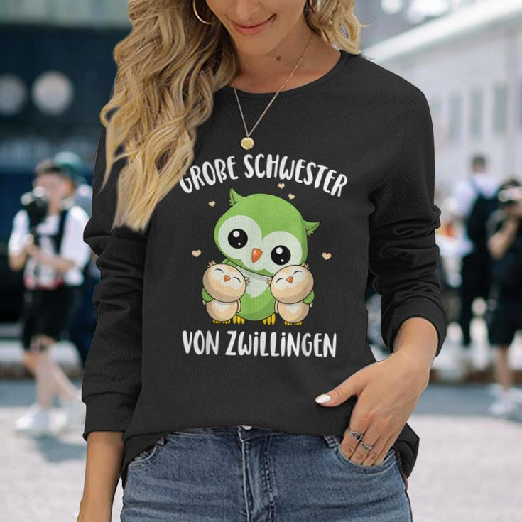 Big Schwester Von Zwillingen German Language Langarmshirts Geschenke für Sie